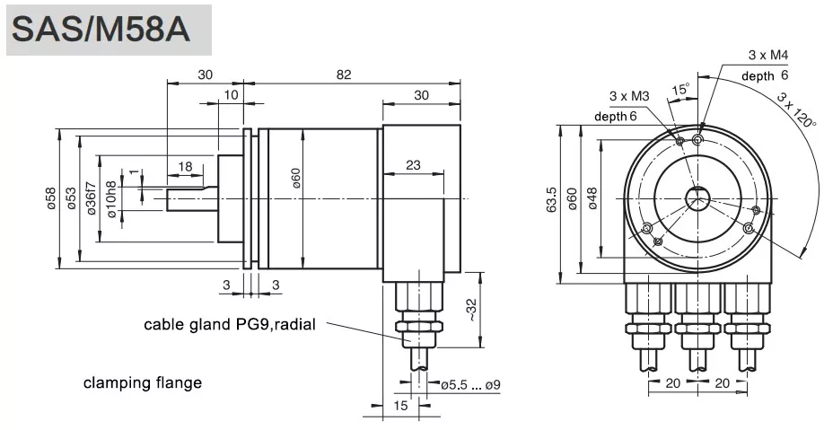 58mm Profibus Dp Heavy Duty Encoder